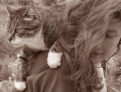 Woman and Cat