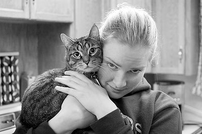 Girl with a cat